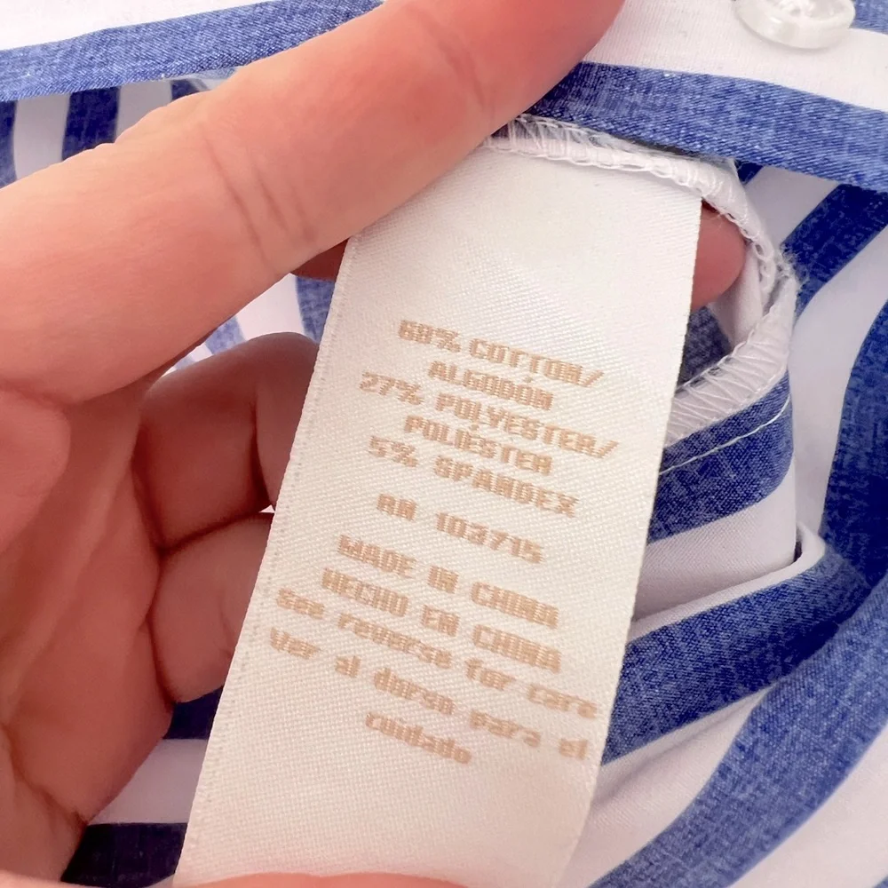 Hopes & Harlow White/Blue Stripe French-Cuff Button Down - Picture 7 of 8